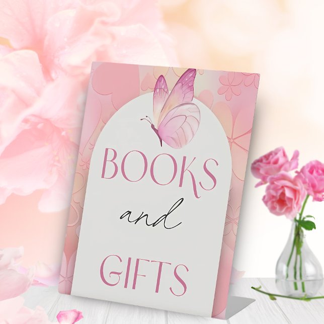 Little Butterfly Baby Shower Books and Gifts SIgn (Creator Uploaded)