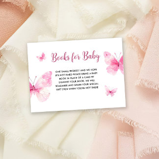 Little Butterfly Baby Shower Books for Baby Enclosure Card