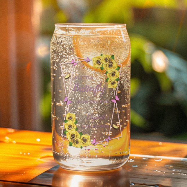 Little Butterfly Baby Shower Can Glass (Creator Uploaded)