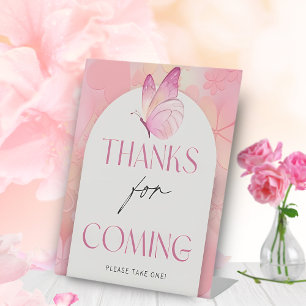 Little Butterfly Baby Shower Don't Say Baby Game Pedestal Sign