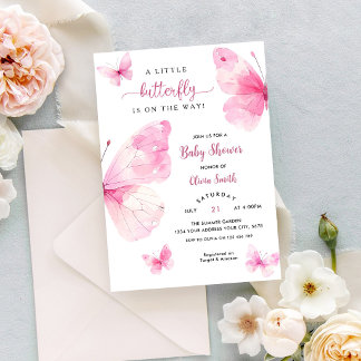 Little Butterfly Baby Shower Invitation