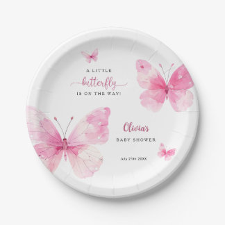 Little Butterfly Baby Shower Paper Plate