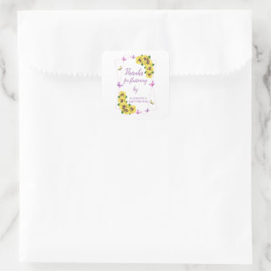 Little Butterfly Baby Shower Square Sticker