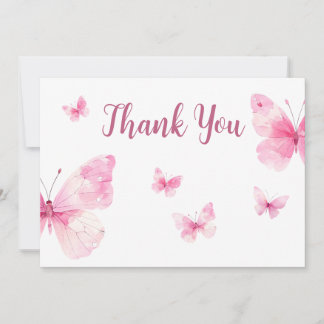 Little Butterfly Baby Shower Thank You Card