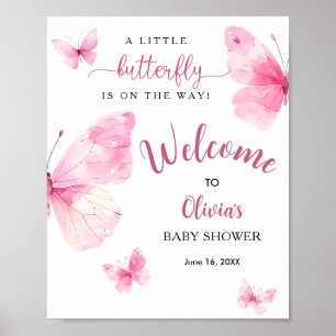 Little Butterfly Baby Shower Welcome Poster