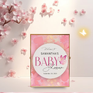 Little Butterfly Baby Shower Welcome Sign