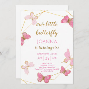 Little Butterfly Birthday Invite