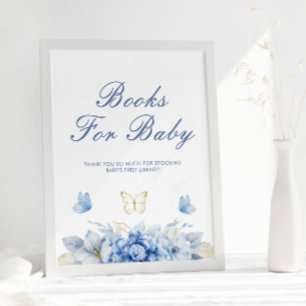 Little Butterfly Books For Baby Boy Baby Shower Poster