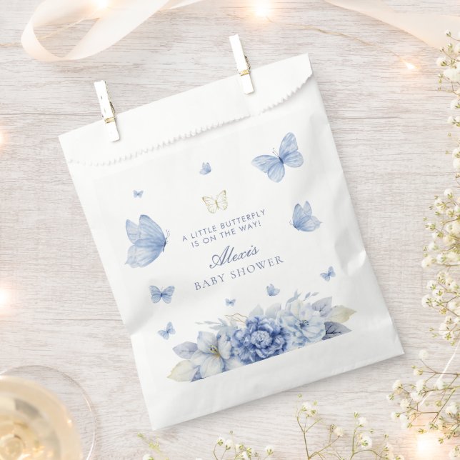 Little Butterfly Boy Baby Shower Favour Bag (Clipped)