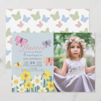 Little Butterfly Daffodil Girl Birthday Photo