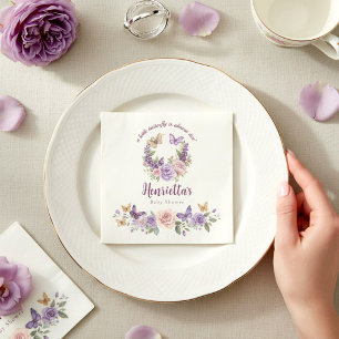 Little Butterfly Floral Baby Shower Paper Napkins