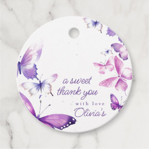 Little Butterfly Girl 1st Birthday Party  Favour Tags