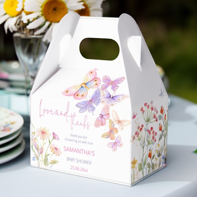 Little butterfly meadow wildflowers baby shower in favour box (Little butterfly meadow wildflowers baby shower favor box butterfly baby shower favors)