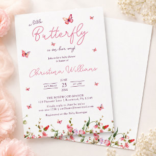 Little Butterfly on the Way Baby Shower Invitation