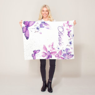 Little Butterfly Personalised Gift Birthday Party Fleece Blanket