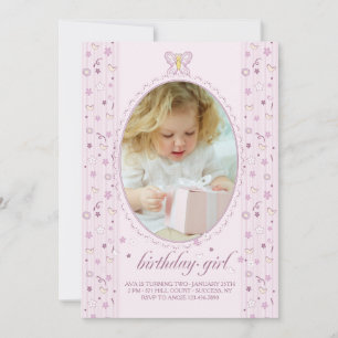 Little Butterfly Photo Invitation