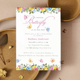 Little Butterfly whimsical Baby Girl Shower Invitation