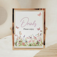 Little Butterfly Wildflower Baby Shower Drinks