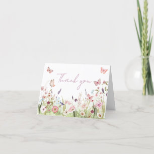 Little Butterfly Wildflower Baby Shower Thank You Card