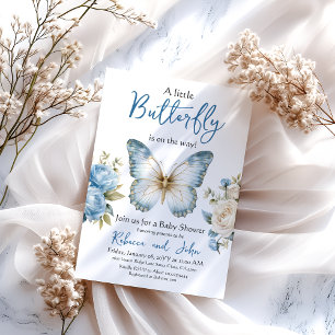 Little Butterfly Wildflower Floral Baby Shower Invitation