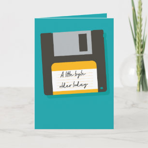 Little Byte Older Floppy Disc Birthday Card