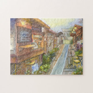 Little Cafe in Japan watercolour painting Jigsaw Puzzle