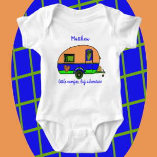 Little Camper Big Adventure Child's Name Baby Bodysuit