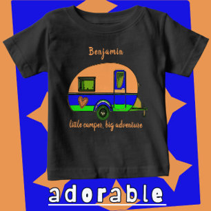 Little Camper Big Adventure Child's Name Baby T-Shirt
