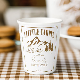 Little camper boho baby shower personalised paper cups
