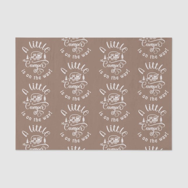 Little camper is on the way baby shower tissue paper (Front)