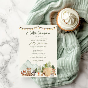 Little Camper Woodland Rustic Baby Shower Invitation