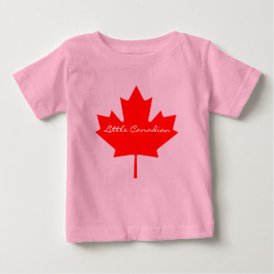 Little Canadian red maple leaf Canada baby shirt