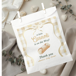 Little Cannoli Neutral Beige Italian Baby Shower Favour Bag
