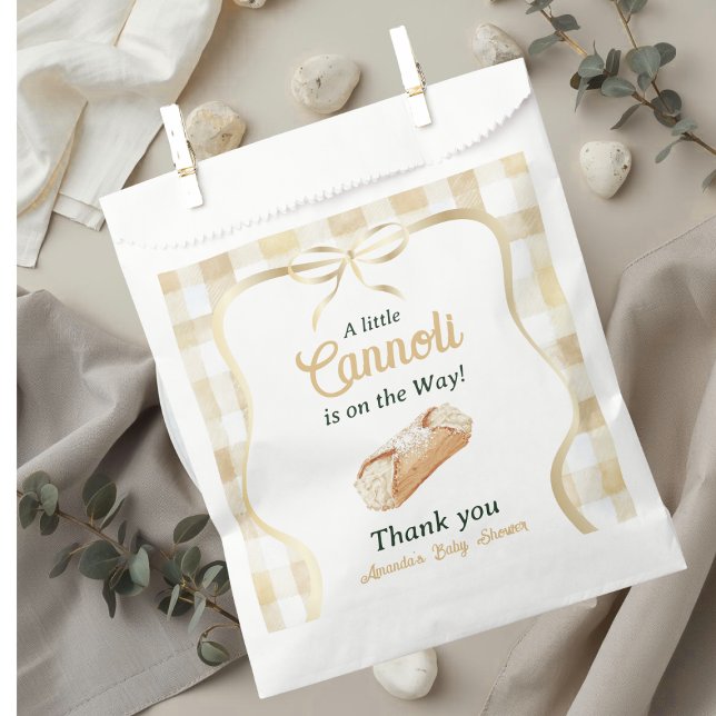 Little Cannoli Neutral Beige Italian Baby Shower Favour Bag (Creator Uploaded)