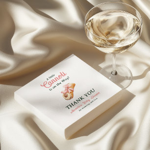 Little Cannoli Pink Bow Girl Italian Baby Shower Napkin