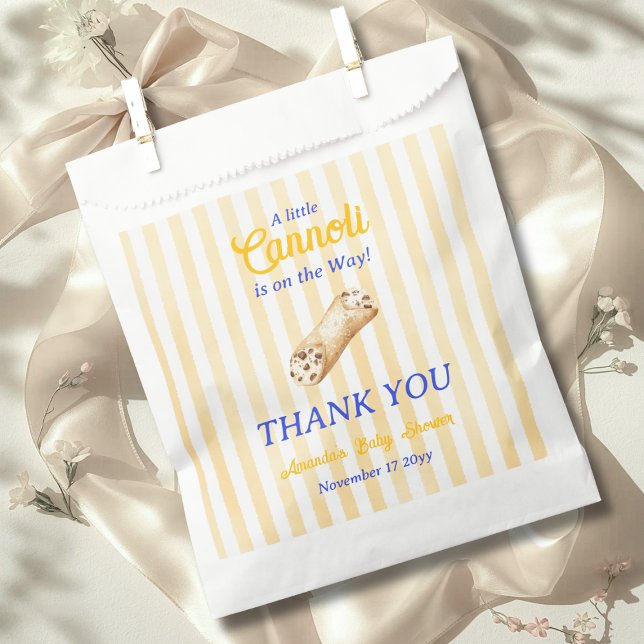 Little Cannoli Yellow Blue Italian Baby Shower Favour Bag (Creator Uploaded)