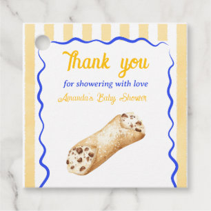 Little Cannoli Yellow Blue Italian Baby Shower Favour Tags