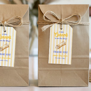 Little Cannoli Yellow Blue Italian Baby Shower Gift Tags