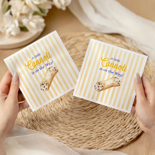 Little Cannoli Yellow Blue Italian Baby Shower Napkin