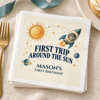 Little Captain First Trip Around the Sun Napkins
