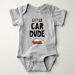 Little Car Dude First Name Baby Bodysuit