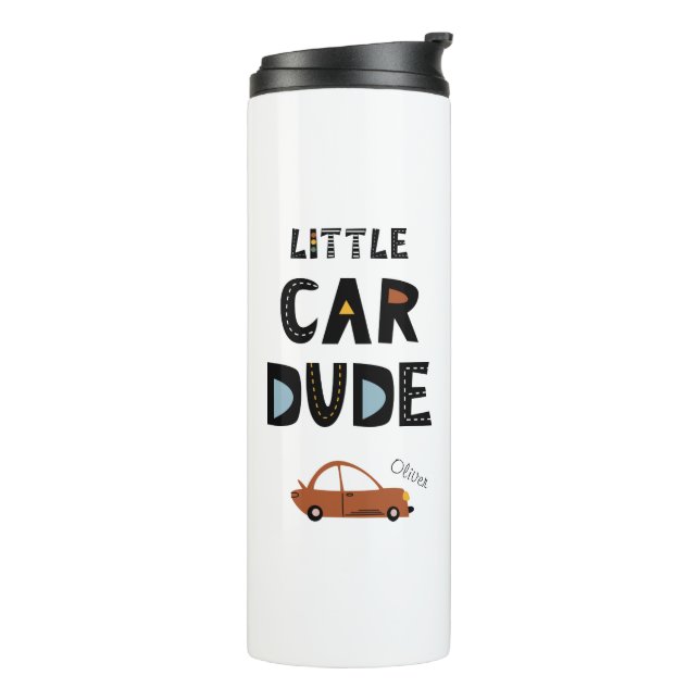 Little Car Dude First Name Boy Thermal Tumbler (Rotated Left)