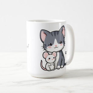 Little Cat and Mouse celebrating friendship Coffee Mug