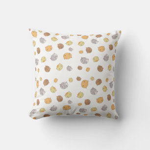 Little Cat Faces Pattern Throw Pillow