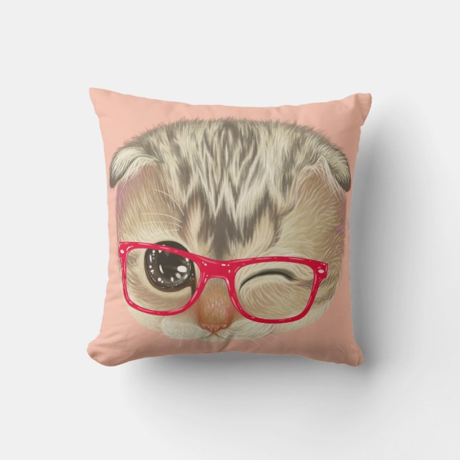 Little cat throw pillow (Front)