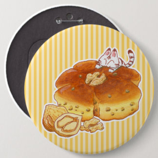 Little Cat & Walnut bread 6 Cm Round Badge