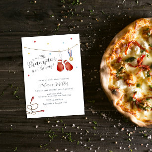 Little Champion Medal Boxing Sport Baby Shower  Invitation