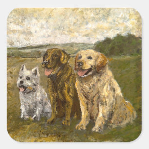 Little Chat: Whimsical Christmas Farm Animal Square Sticker