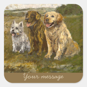 Little Chat: Whimsical Christmas Farm Animal Square Sticker
