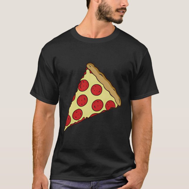 Little Cheesy Pepperoni Pizza Slice T-Shirt (Front)